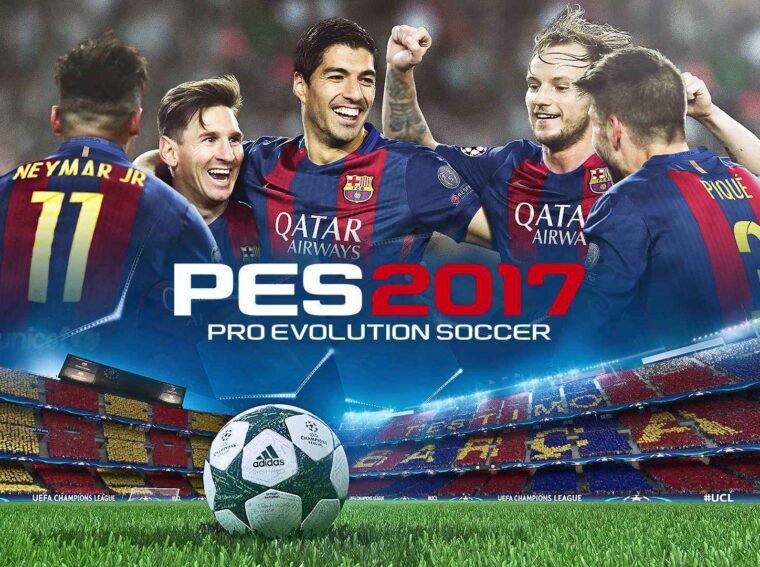 لعبة بيس 2017 PES للكمبيوتر من ميديا فاير مضغوطة